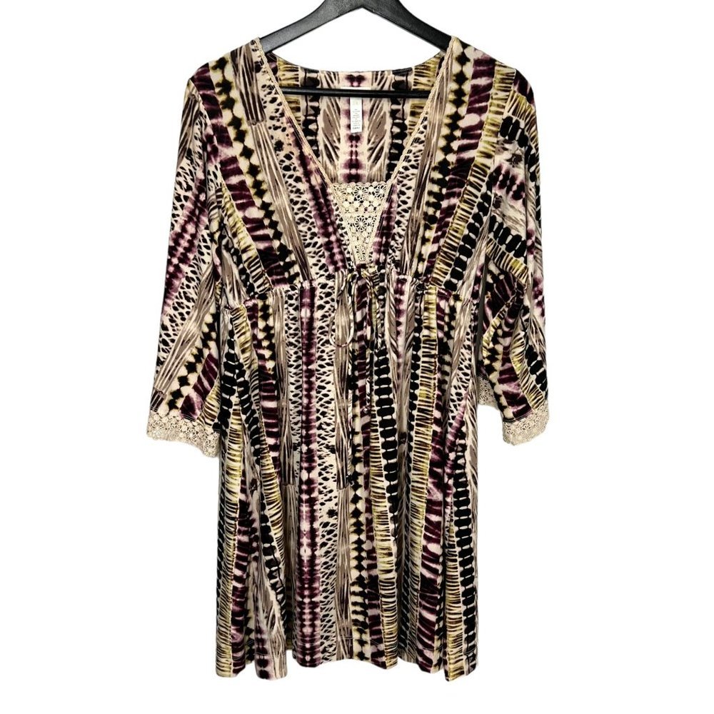 Soma Purple Tie Dye Long Sleeve V Neck Tunic XS